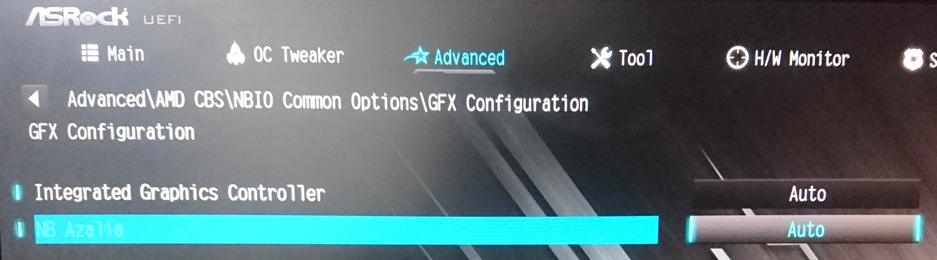 GFX Configuration のデフォルト設定